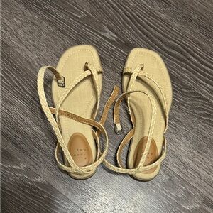 Beige ankle strap sandals- size 6.5
